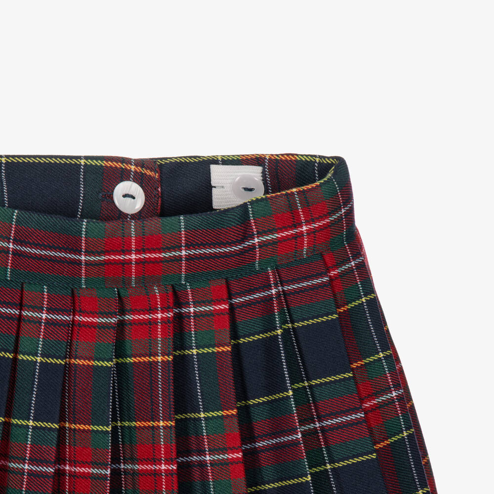 Phi Clothing-Girls Tartan Check Twill Pleated Skirt | Childrensalon
