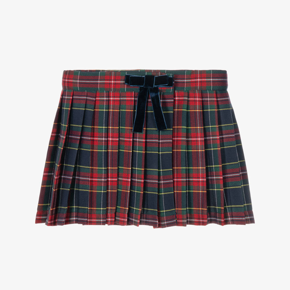 Phi Clothing-Girls Tartan Check Twill Pleated Skirt | Childrensalon