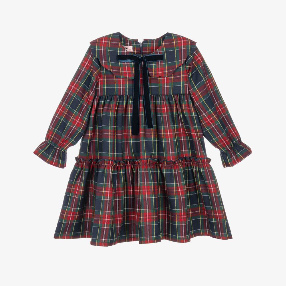 Phi Clothing-Girls Tartan Check Twill Tiered Dress | Childrensalon