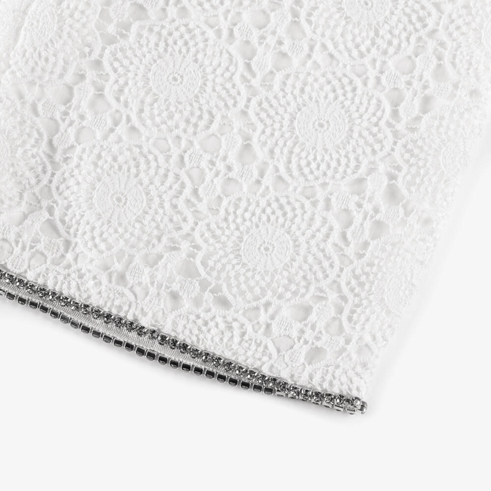 Phi Clothing-Брюки белые из хлопкового гипюра для девочек | Childrensalon