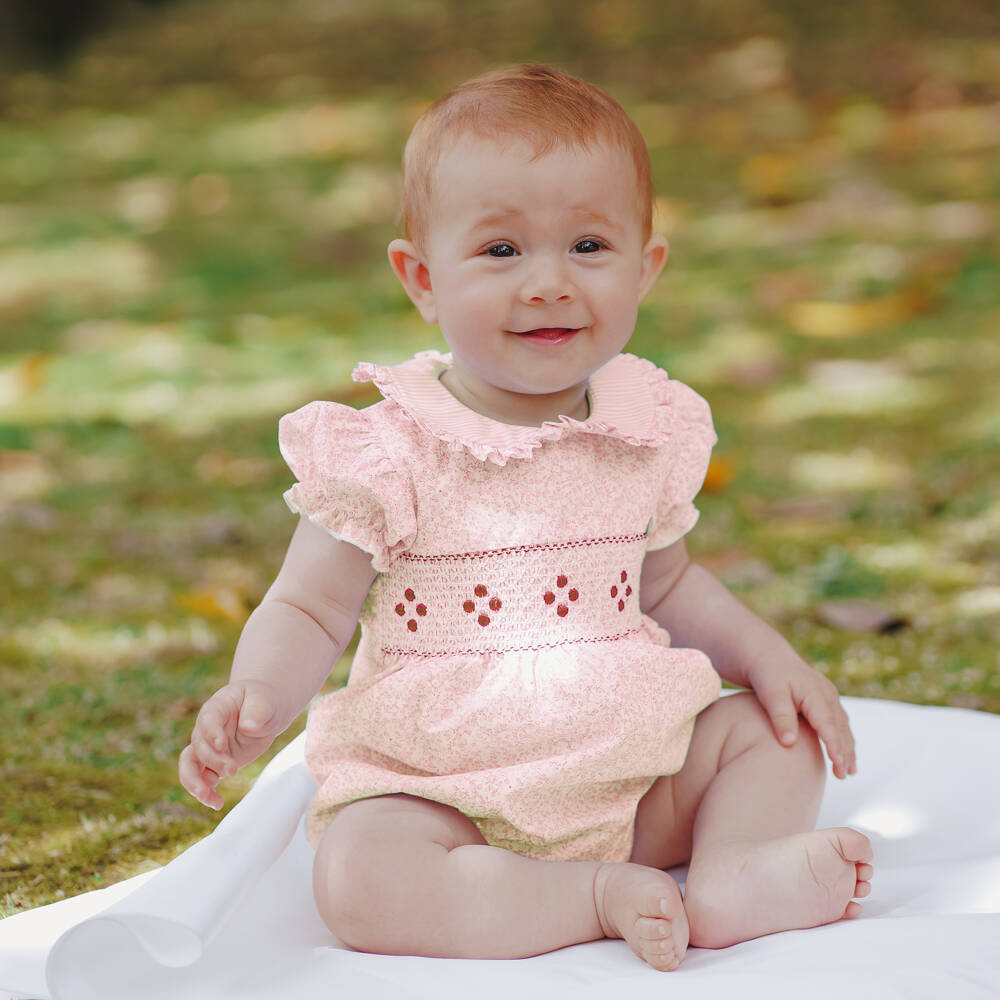 Piccola Speranza-Песочник розовый с цветочным принтом для малышек | Childrensalon