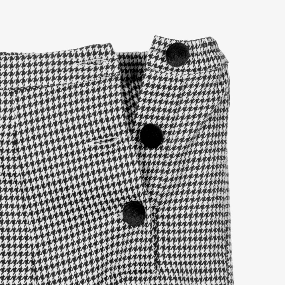 Piccola Speranza-Girls Black & White Houndstooth Trousers | Childrensalon