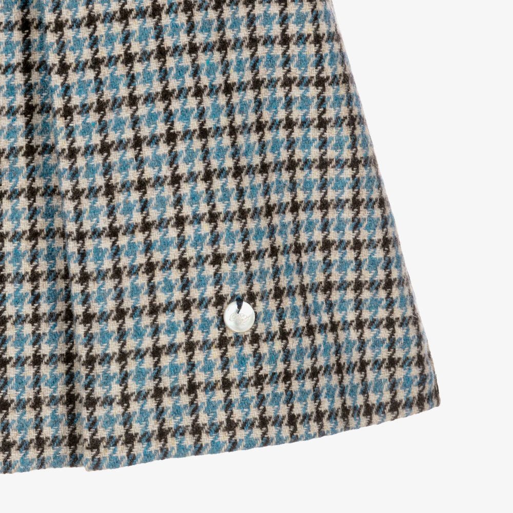 Piccola Speranza-Girls Ivory Blouse & Blue Houndstooth Dress Set | Childrensalon