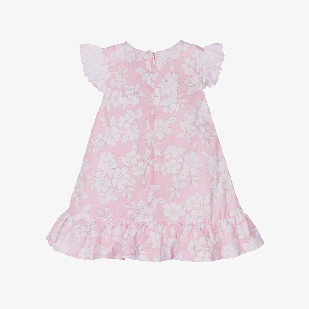 Piccola Speranza-Girls Pink & White Floral Dress | Childrensalon