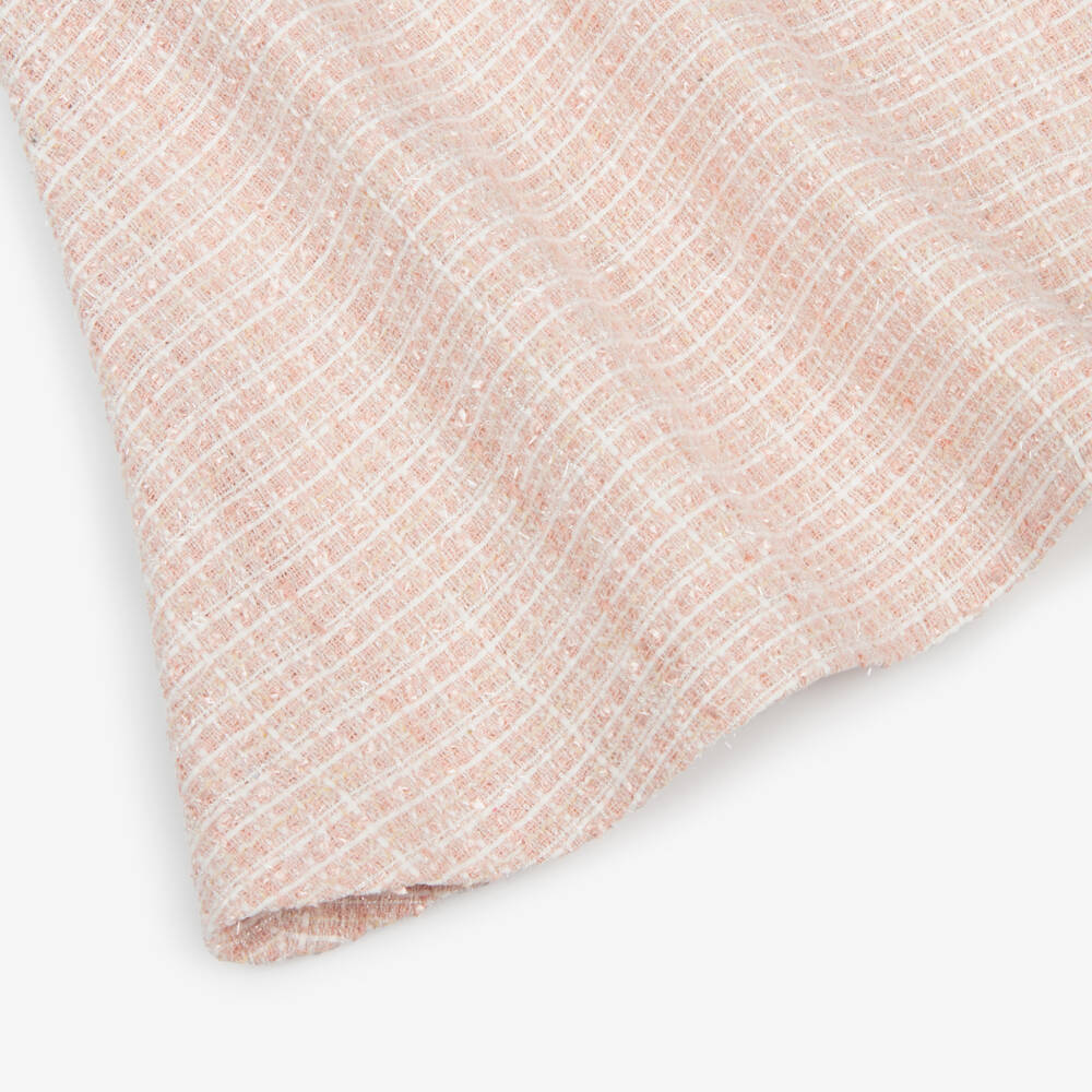 Piccola Speranza-طقم فستان بينافور تويد لون زهري لامع للبنات | Childrensalon