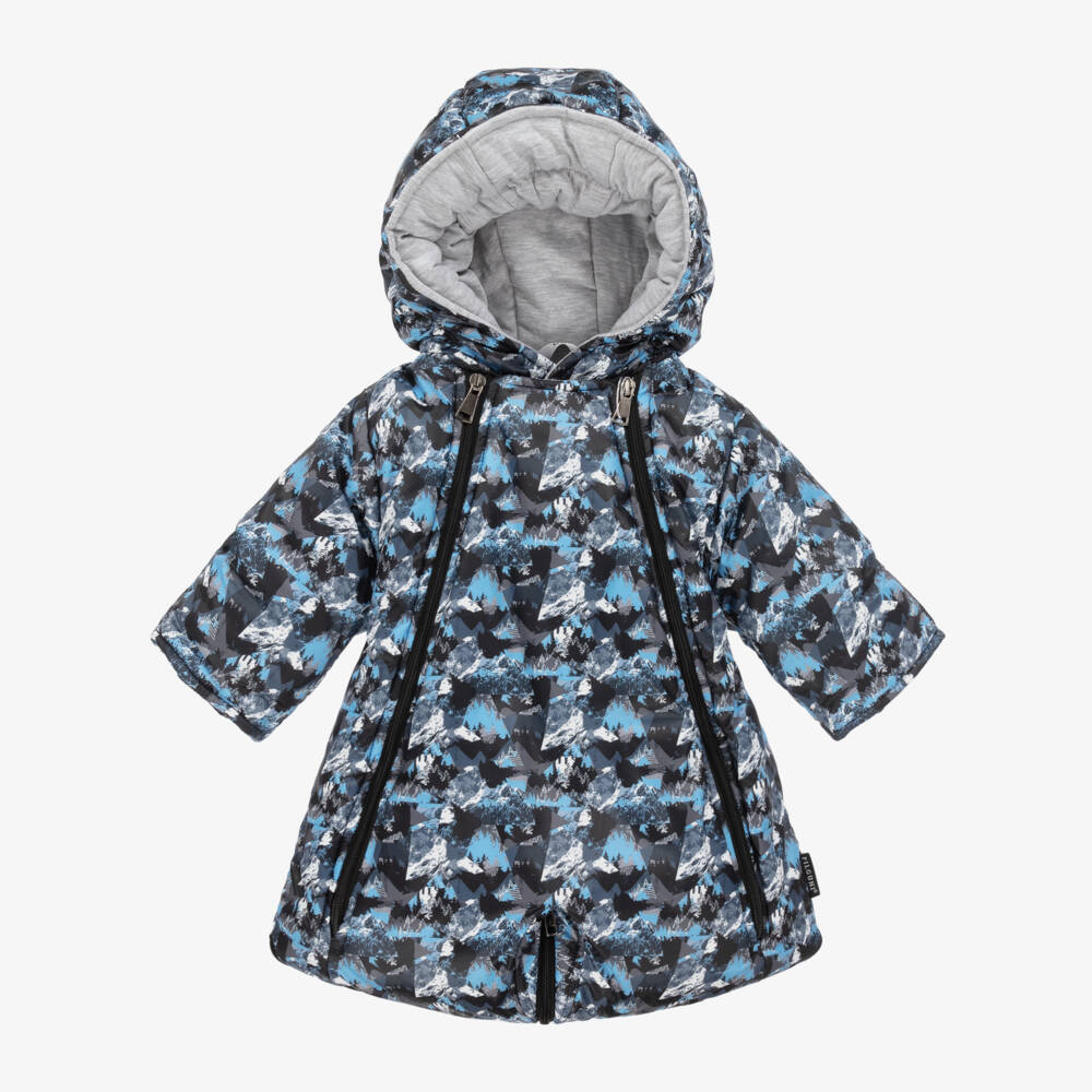 Pilguni-Baby Boys Blue Mountain Print 2-in-1 Snowsuit | Childrensalon