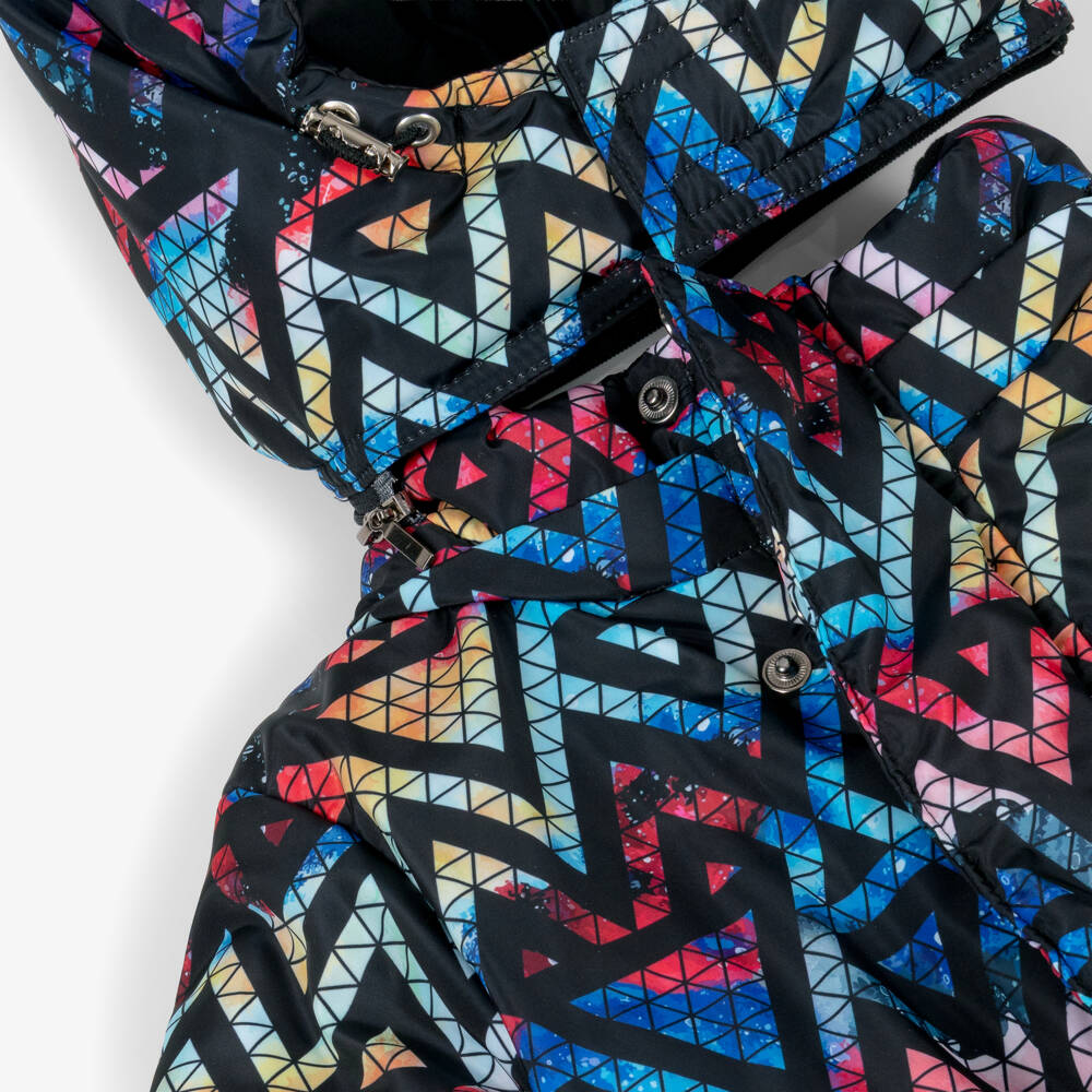 Pilguni-Boys Blue Geometeric Triangle Print Snowsuit | Childrensalon