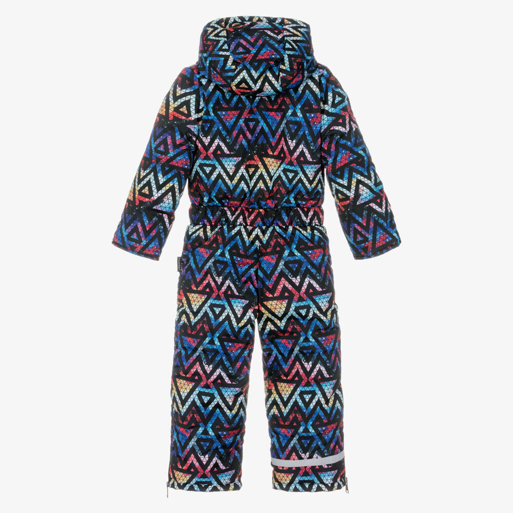 Pilguni-Boys Blue Geometeric Triangle Print Snowsuit | Childrensalon