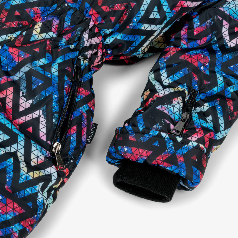 Pilguni-Boys Blue Geometeric Triangle Print Snowsuit | Childrensalon