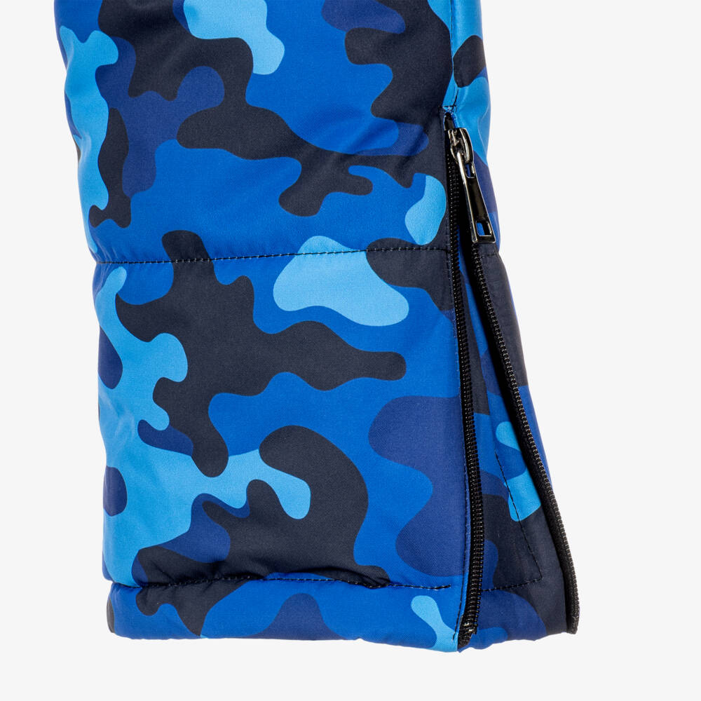 Pilguni-Boys Blue Glacier Camo Print Snowsuit | Childrensalon