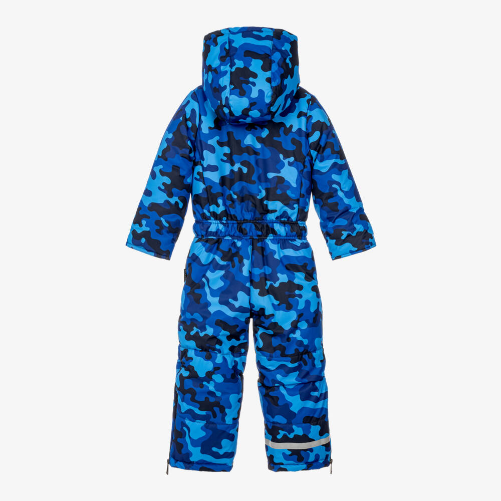 Pilguni-Boys Blue Glacier Camo Print Snowsuit | Childrensalon