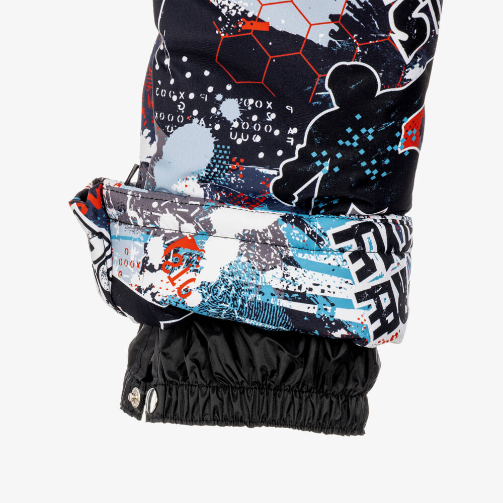 Pilguni-Boys Blue Ice Rider Print Snowsuit | Childrensalon