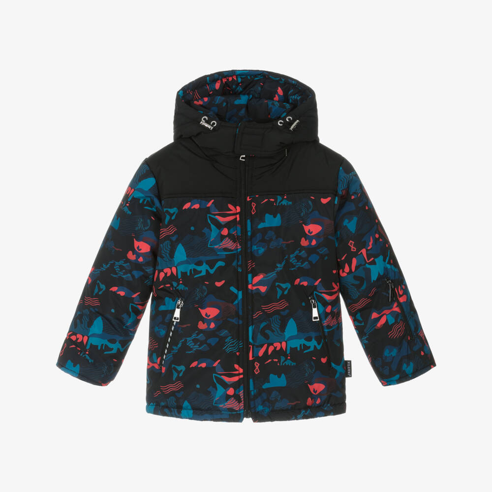 Pilguni-Boys Blue & Red Graphic Print Technical Ski Jacket | Childrensalon