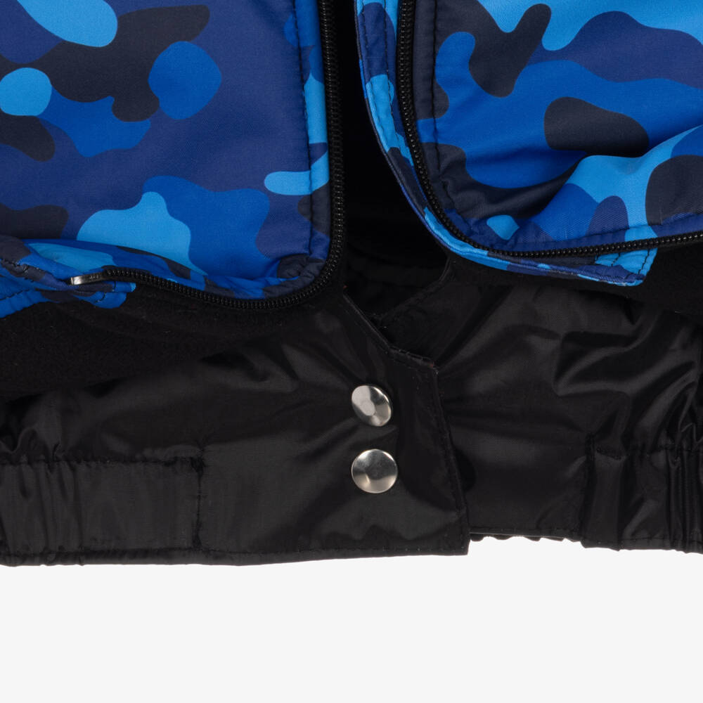 Pilguni-Boys Cobalt Blue Glacier Camo Print Technical Ski Jacket | Childrensalon