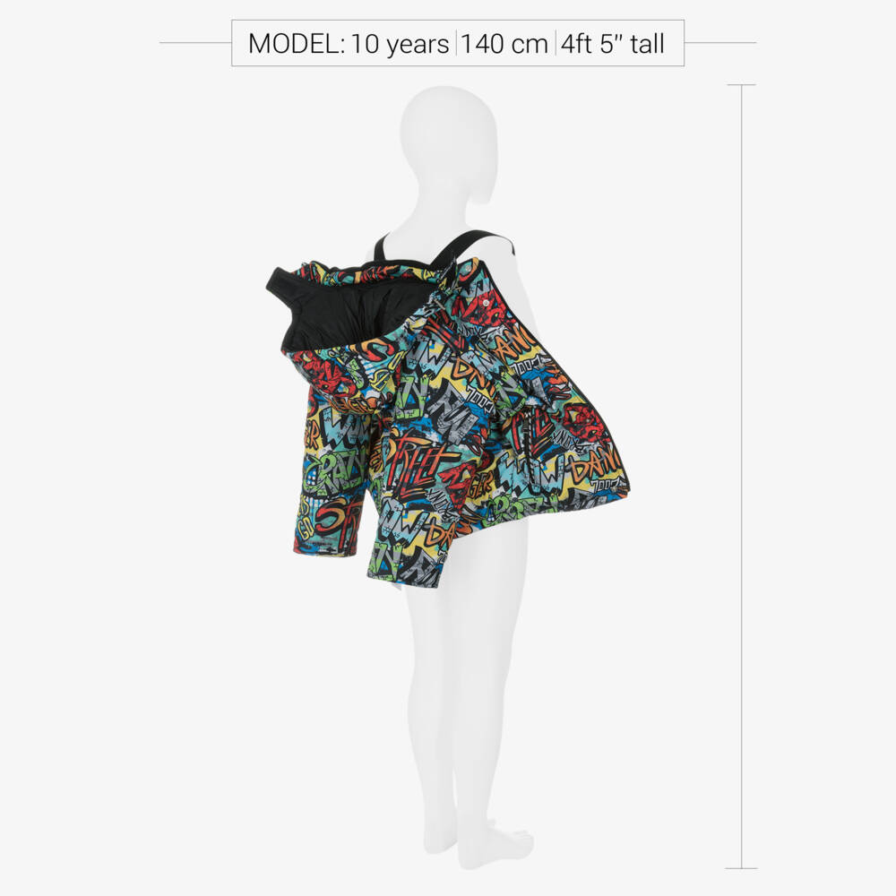 Pilguni-Boys Multicolour Graffiti Print Technical Ski Jacket | Childrensalon