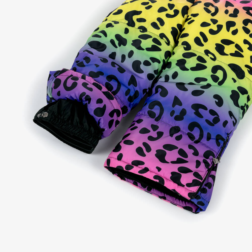 Pilguni-Girls Bright Yellow & Pink Leopard Print Snowsuit | Childrensalon