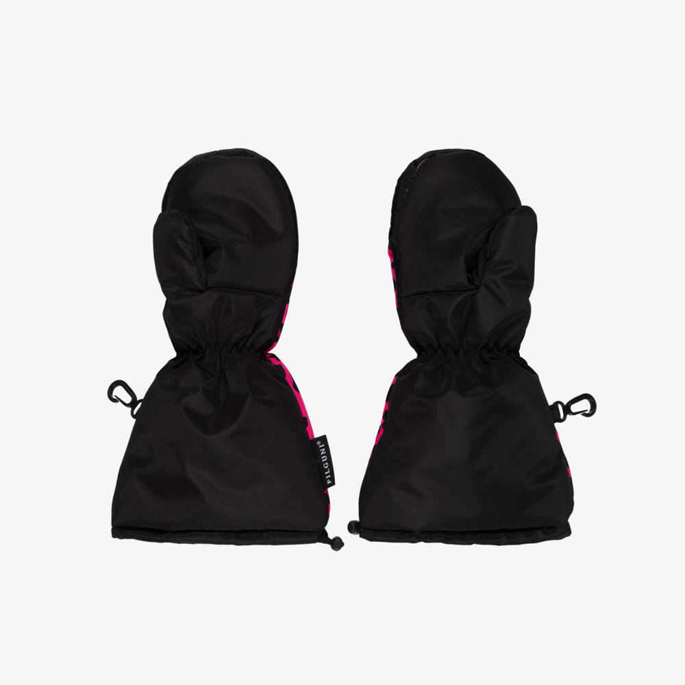 Pilguni-Girls Fuchsia Pink Leopard Print Ski Mittens | Childrensalon