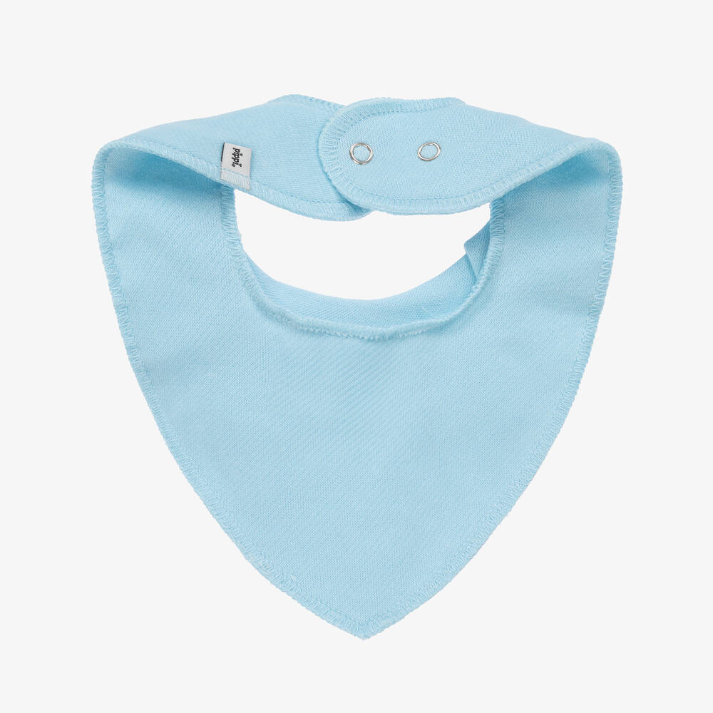 Pippi-Blue Organic Cotton Bandana Baby Bib | Childrensalon