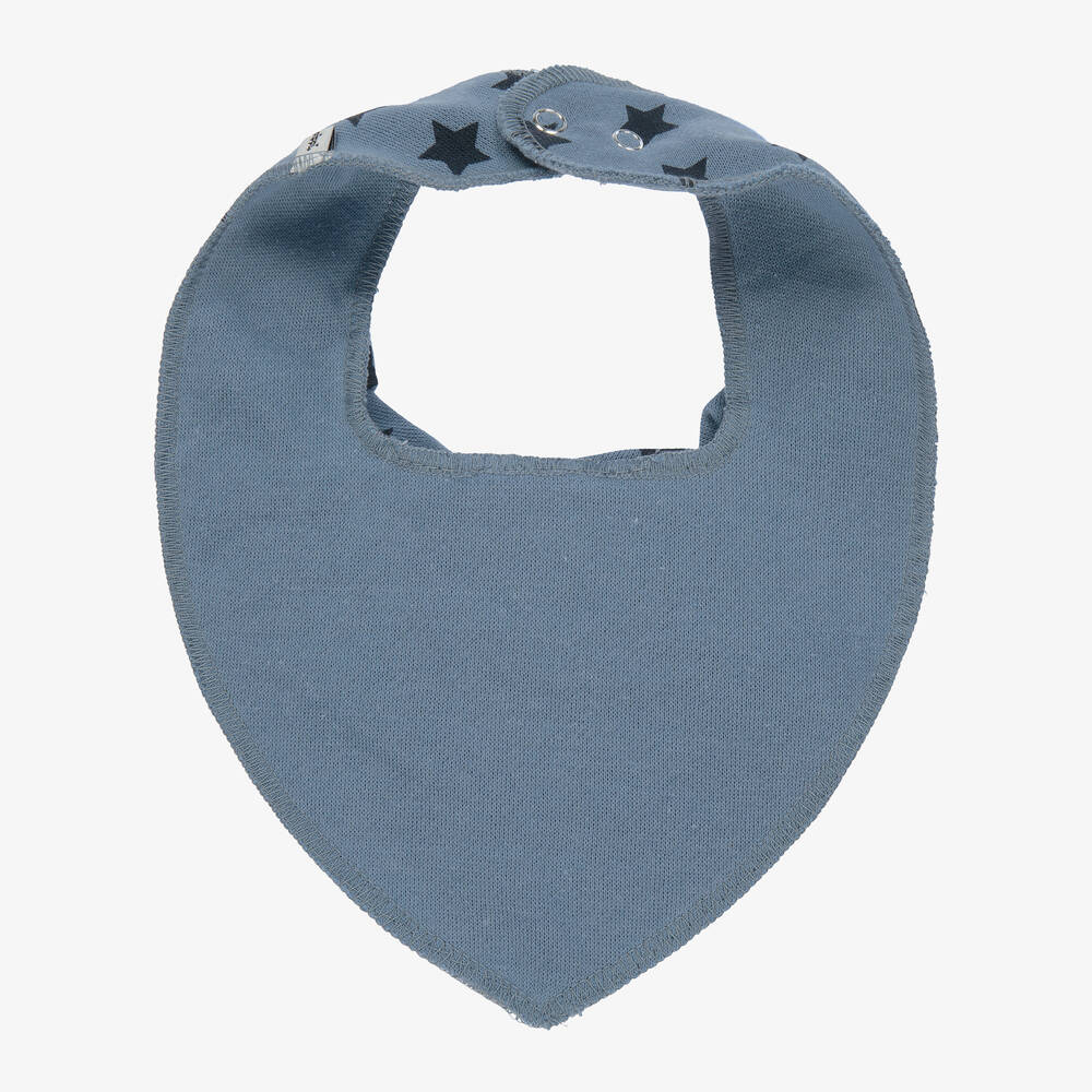 Pippi-Blue Organic Cotton Bandana Baby Bib | Childrensalon