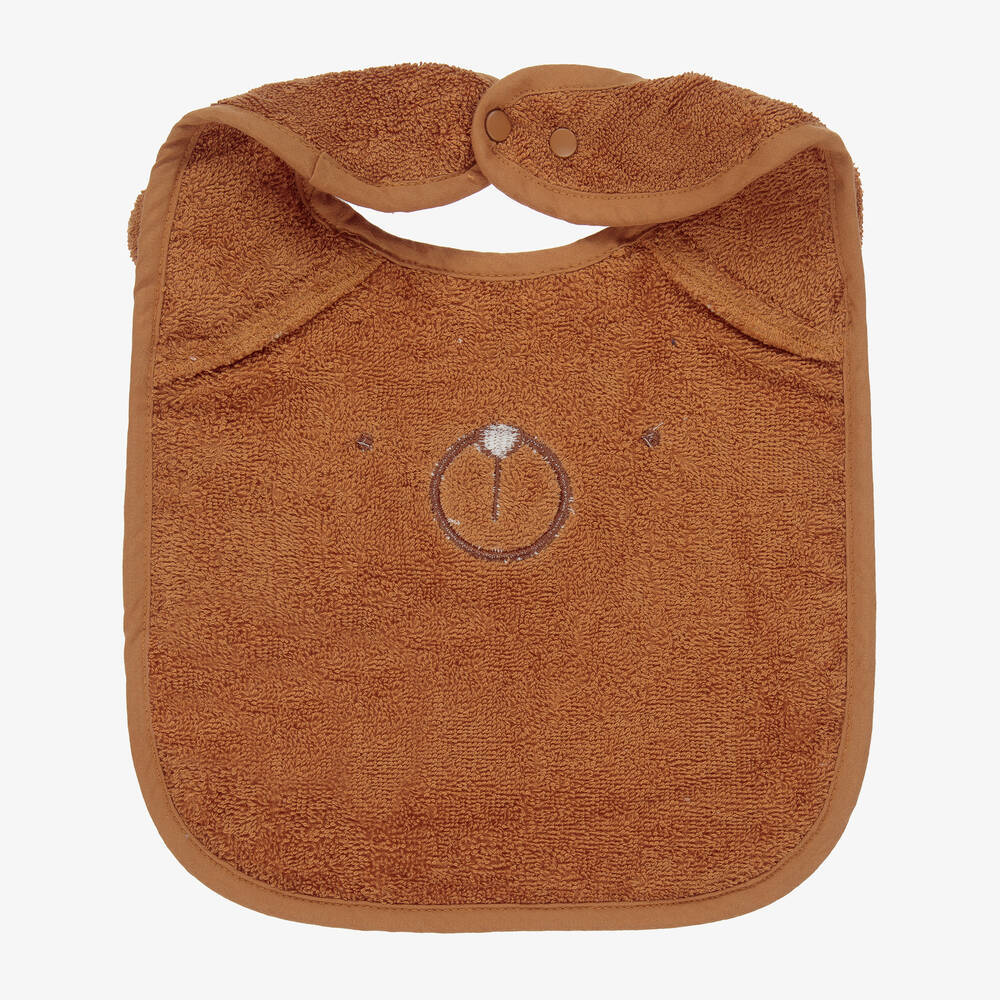 Pippi-Brown Organic Cotton Towelling Bib | Childrensalon