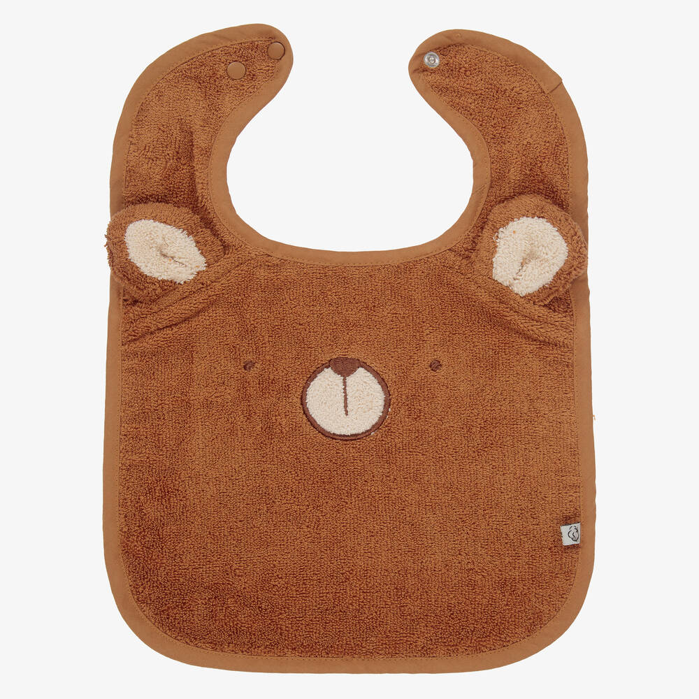 Pippi-Brown Organic Cotton Towelling Bib | Childrensalon