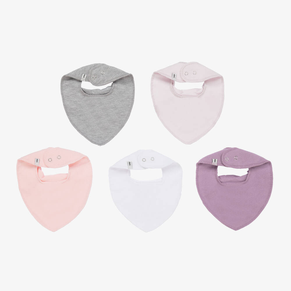 Pippi-Розовые слюнявчики-банданы из органического хлопка (5 шт.) | Childrensalon