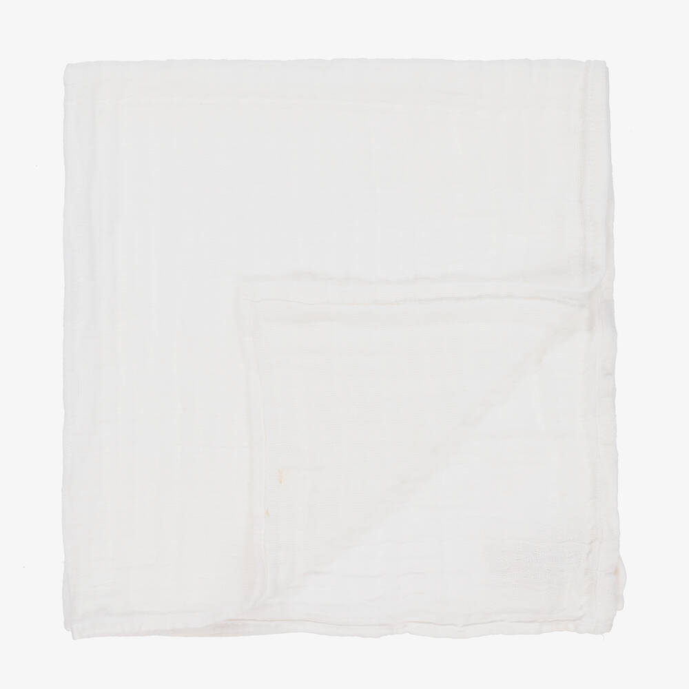 Pippi-قماش قطن موسلين عضوي لون أبيض للأطفال (عدد 4) | Childrensalon