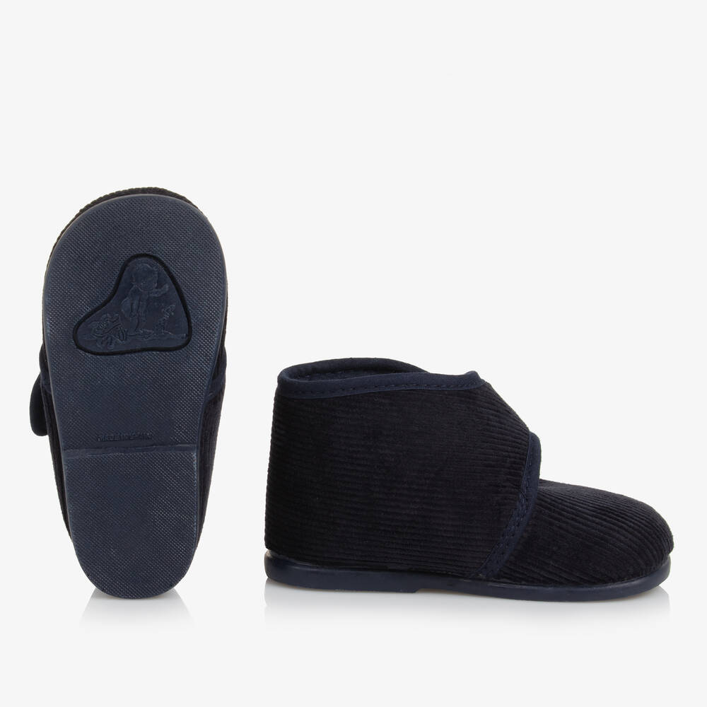 Pisamonas-Синие вельветовые тапочки для мальчиков | Childrensalon