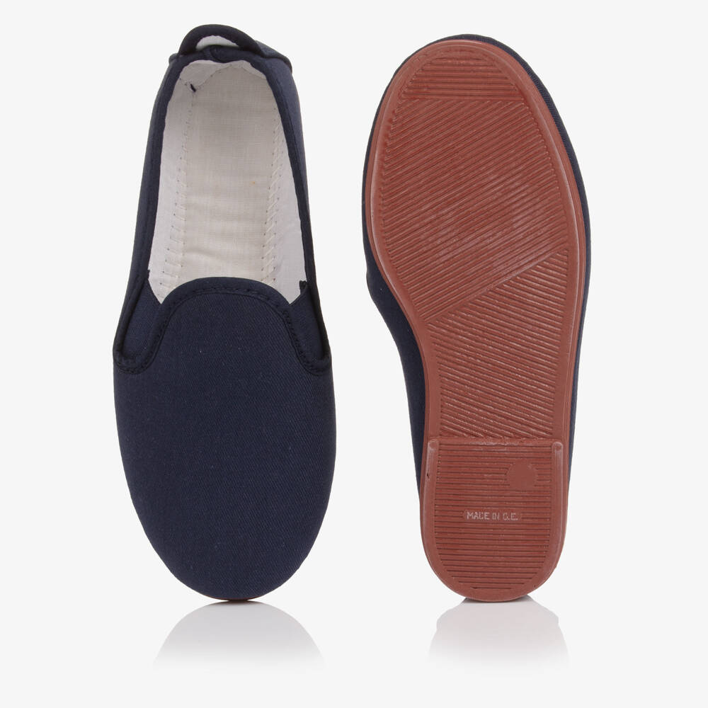 Pisamonas-حذاء سهل الارتداء كانفاس لون كحلي للأولاد | Childrensalon