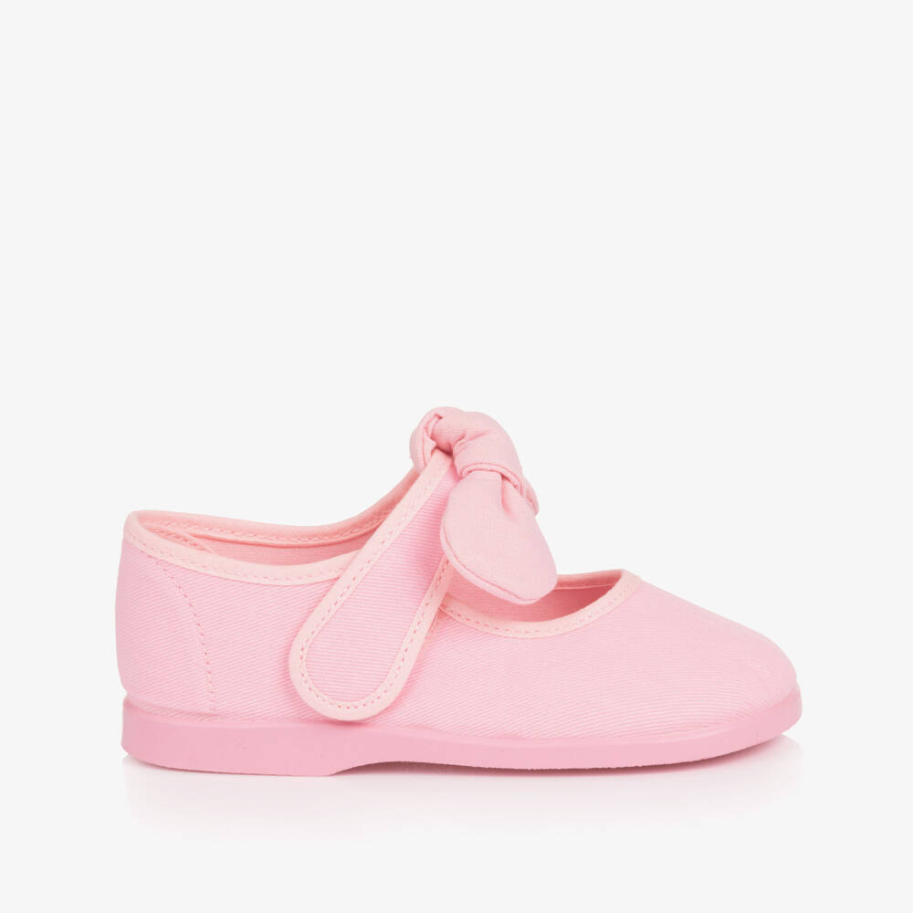 Pisamonas-حذاء ماري جين كانفاس لون زهري للبنات | Childrensalon