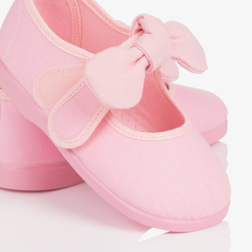 Pisamonas-حذاء ماري جين كانفاس لون زهري للبنات | Childrensalon