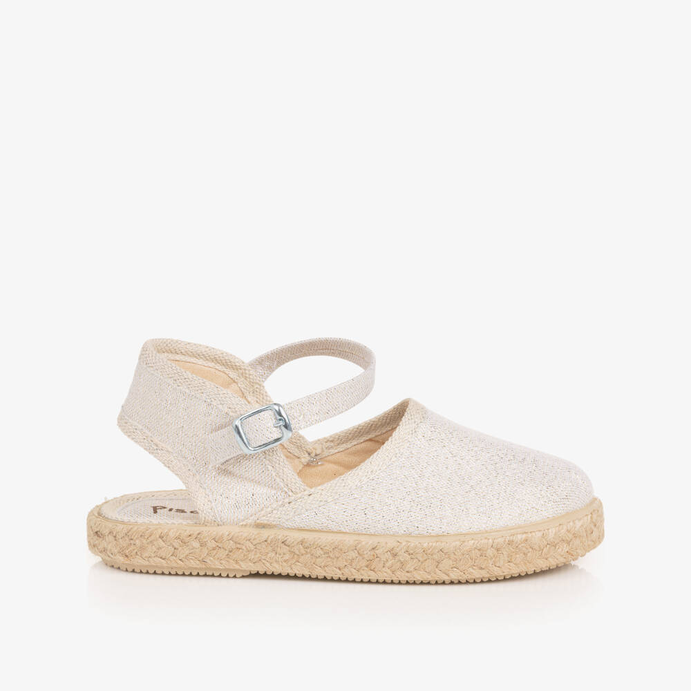Pisamonas-Girls Sparkly Silver Espadrilles | Childrensalon