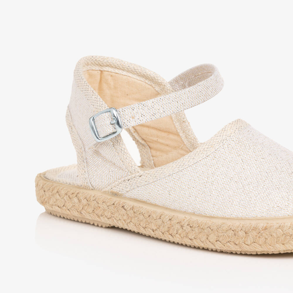 Pisamonas-Girls Sparkly Silver Espadrilles | Childrensalon