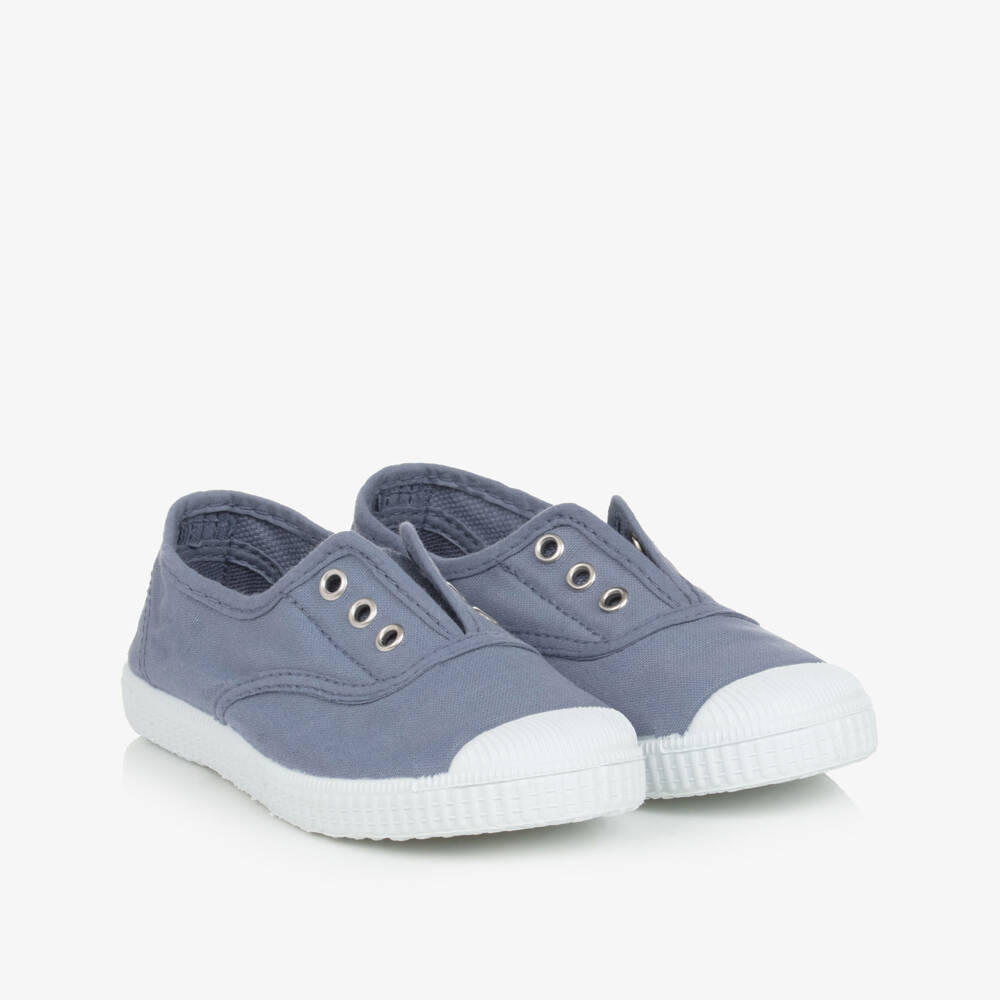 Pisamonas-حذاء رياضي سهل الارتداء كانفاس لون أزرق | Childrensalon