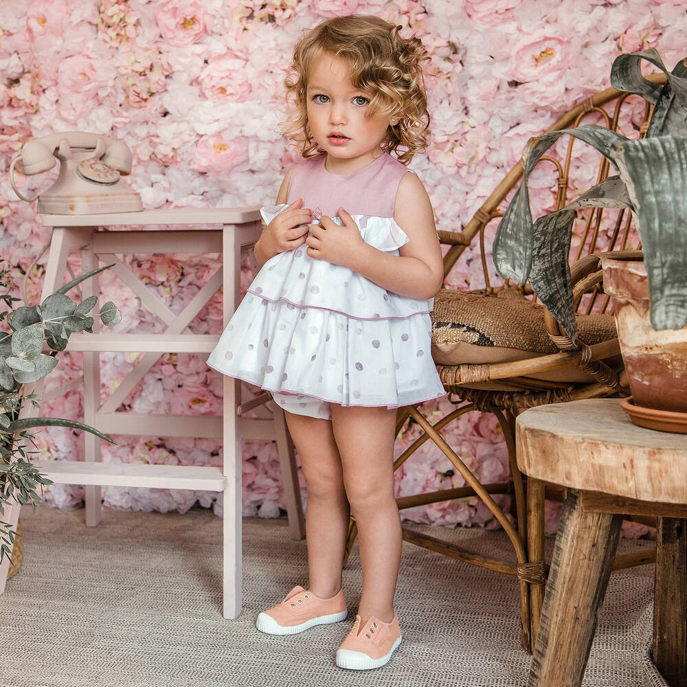 Pisamonas-Pink Canvas Slip-On Trainers | Childrensalon