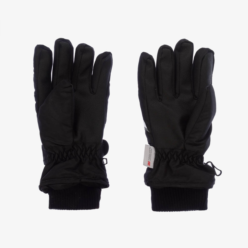 Playshoes-Black Windproof & Waterproof Thermal Ski Gloves | Childrensalon