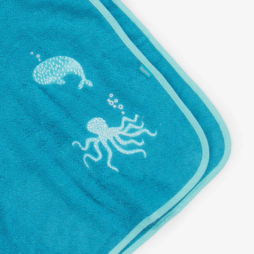 Playshoes-منشفة بونشو قطن لون أزرق | Childrensalon