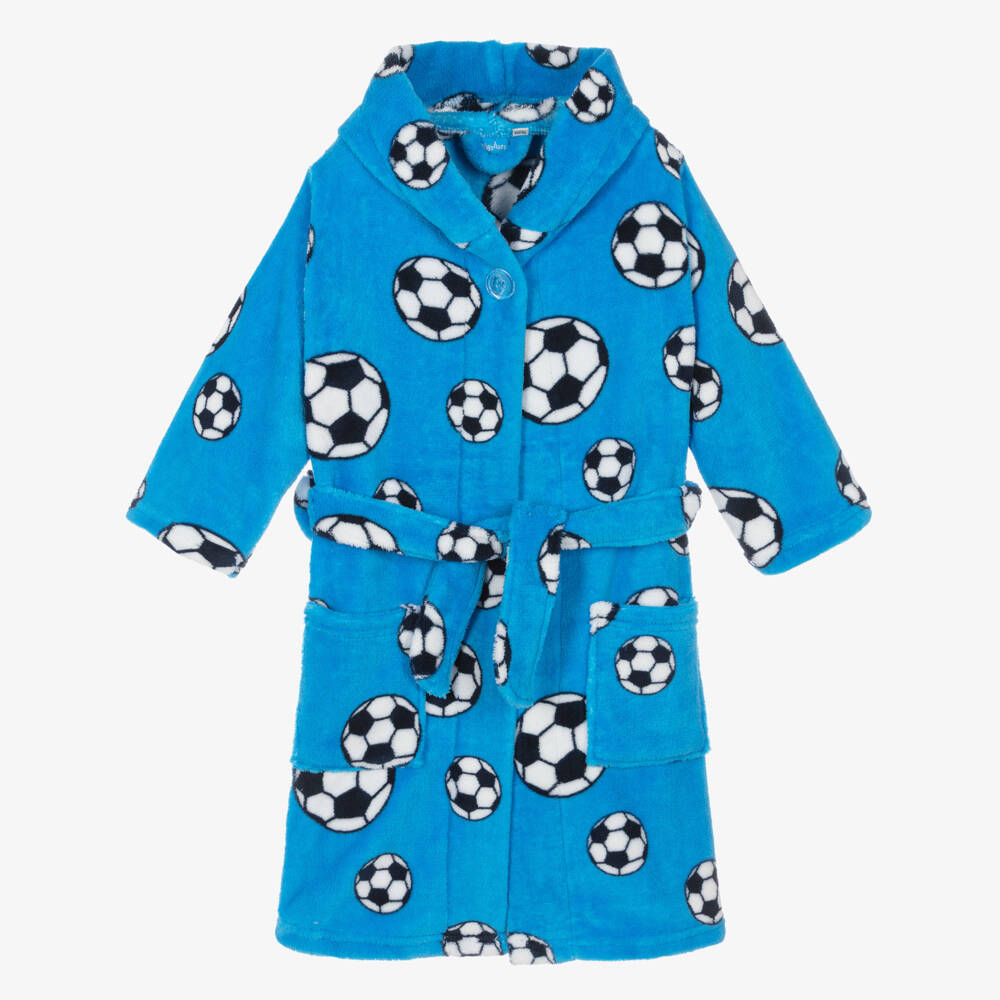 Playshoes-Голубой флисовый халат в мячики | Childrensalon