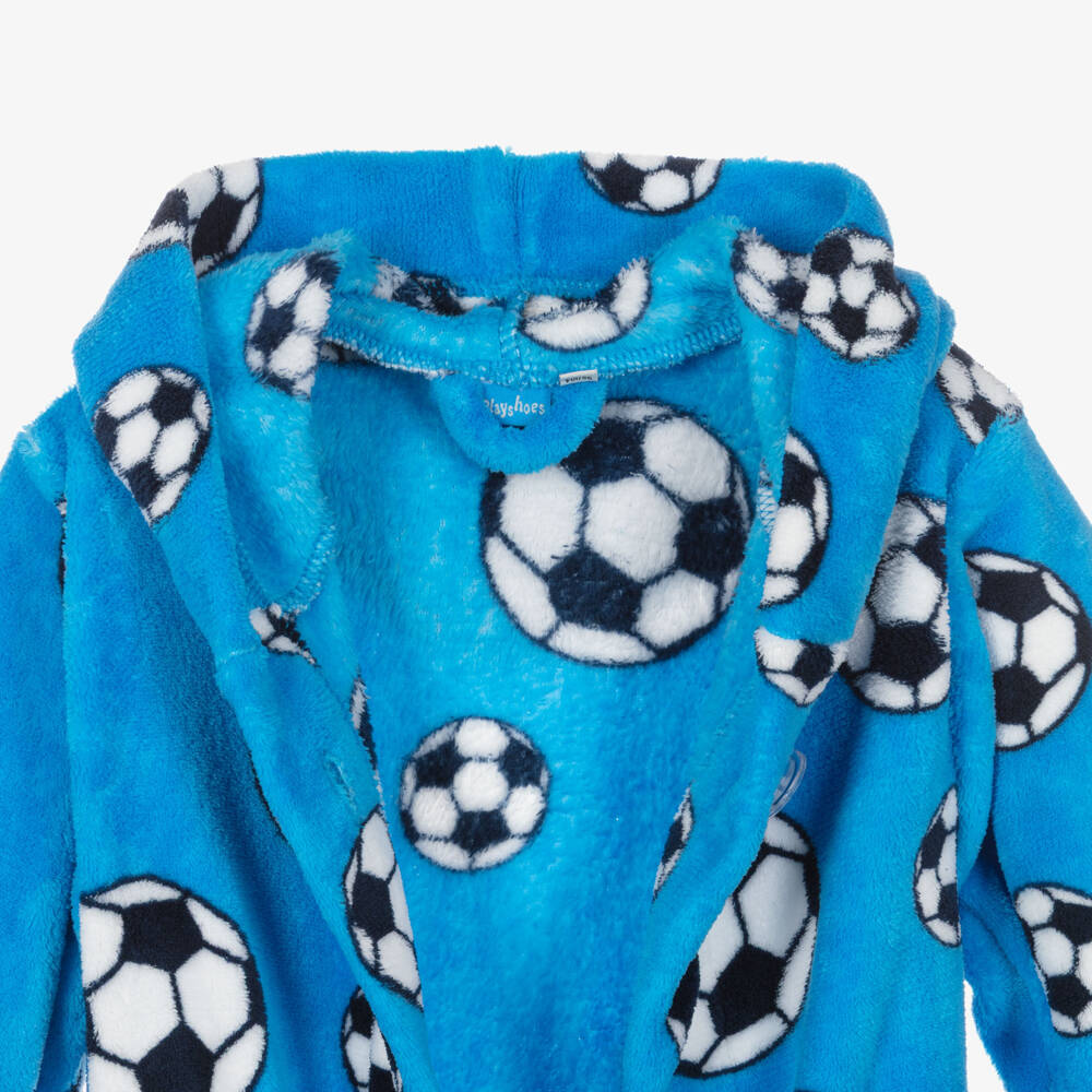 Playshoes-Blue Football Fleece Dressing Gown | Childrensalon