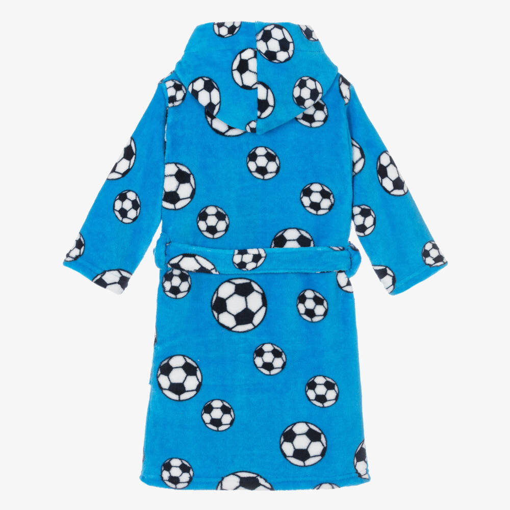 Playshoes-Blue Football Fleece Dressing Gown | Childrensalon