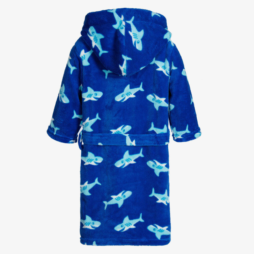 Playshoes-Blue Shark Fleece Dressing Gown | Childrensalon