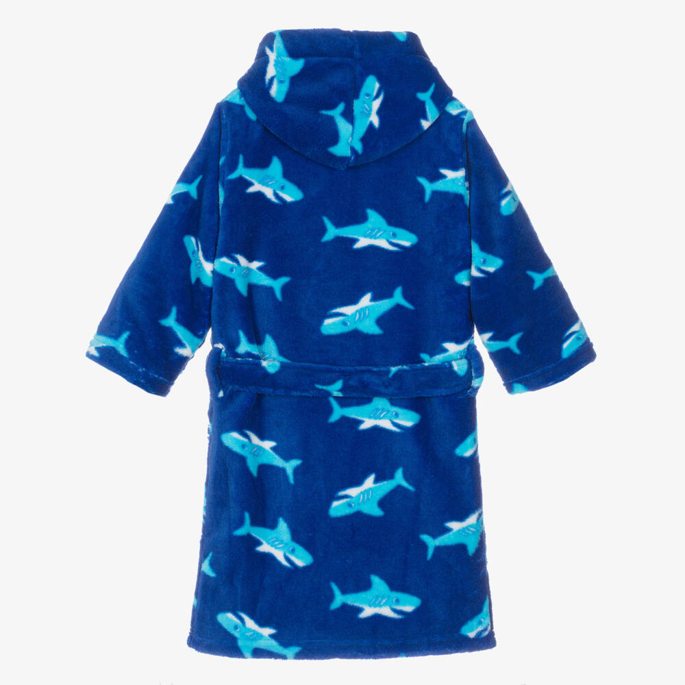Playshoes-Blue Shark Fleece Dressing Gown | Childrensalon