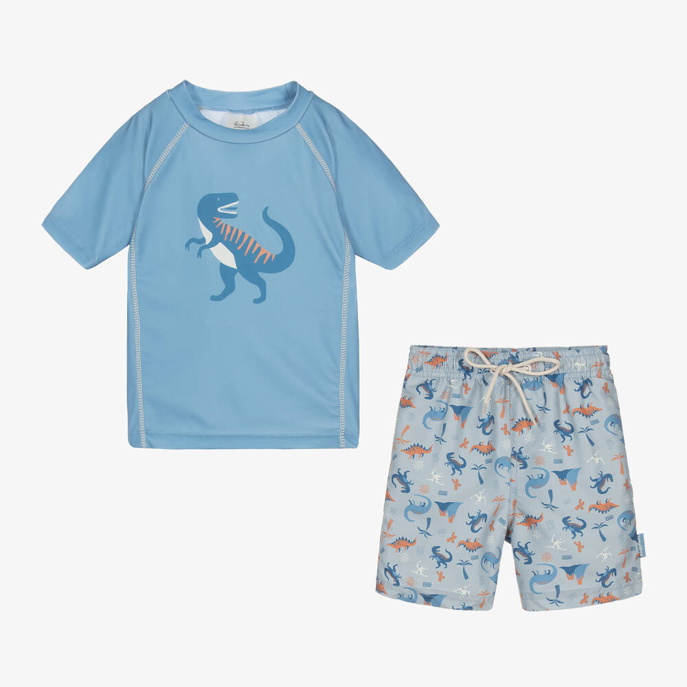 Playshoes-Boys Blue Dinosaur Swim Set (UPF40+) | Childrensalon