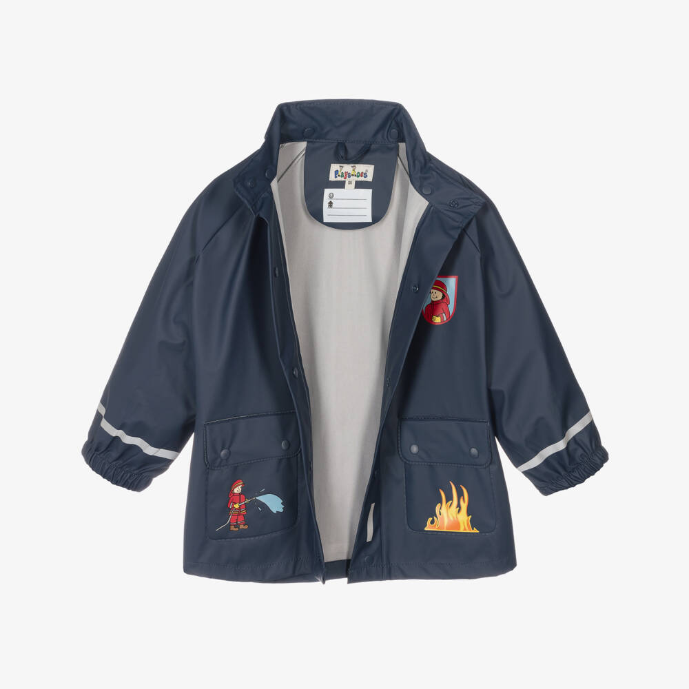 Playshoes-Синий дождевик для мальчиков Пожарник | Childrensalon