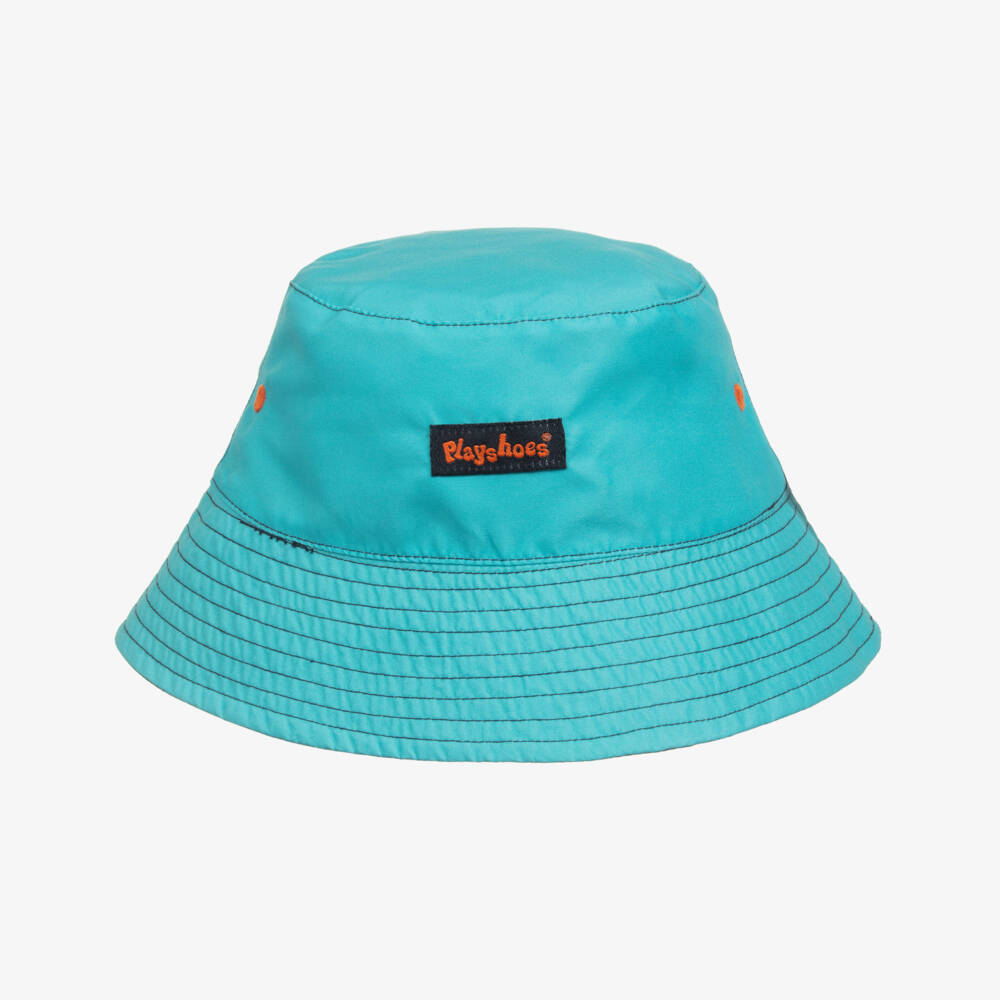 Playshoes-Boys Blue Palm Trees Reversible Hat (UPF 40+) | Childrensalon