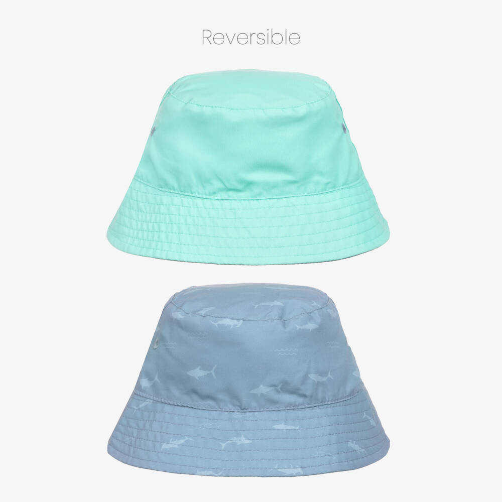 Playshoes-قبعة باكت بوجهين لون أزرق للأولاد (UPF50+) | Childrensalon