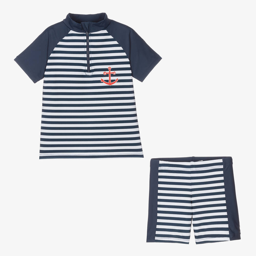 Playshoes-Boys Blue Swim Shorts Set (UPF50+) | Childrensalon