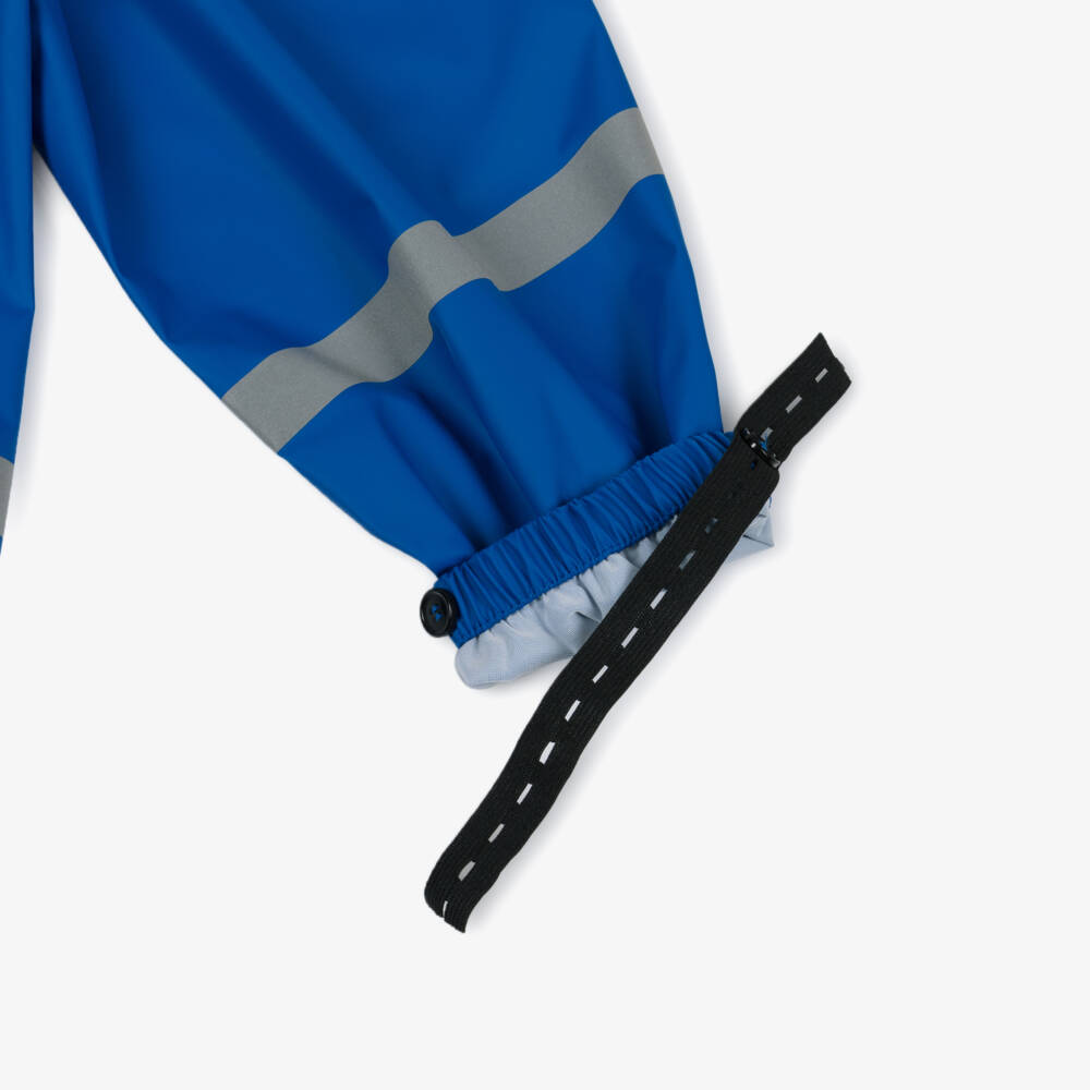 Playshoes-Bright Blue Sharks Raincoat & Salopettes Set | Childrensalon