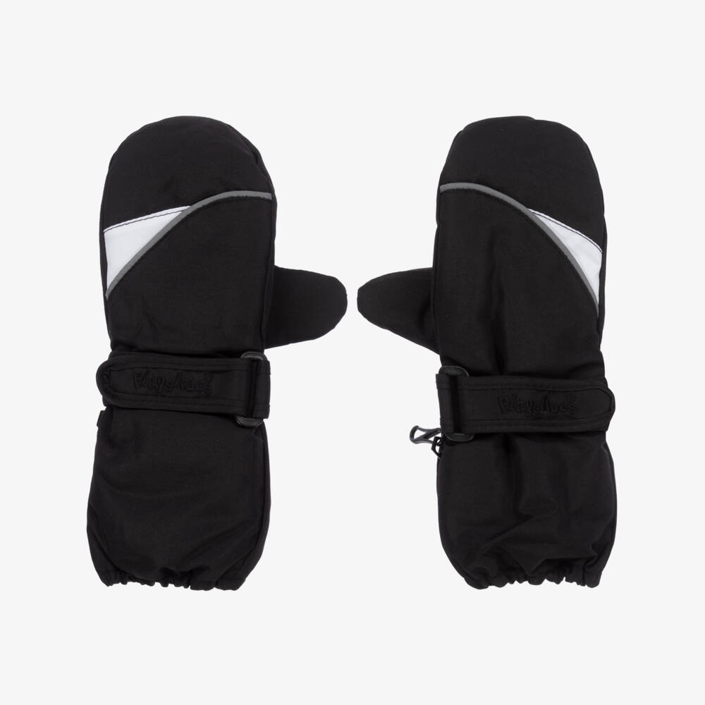 Playshoes-Extra Long Black Waterproof Thermal Ski Mittens | Childrensalon