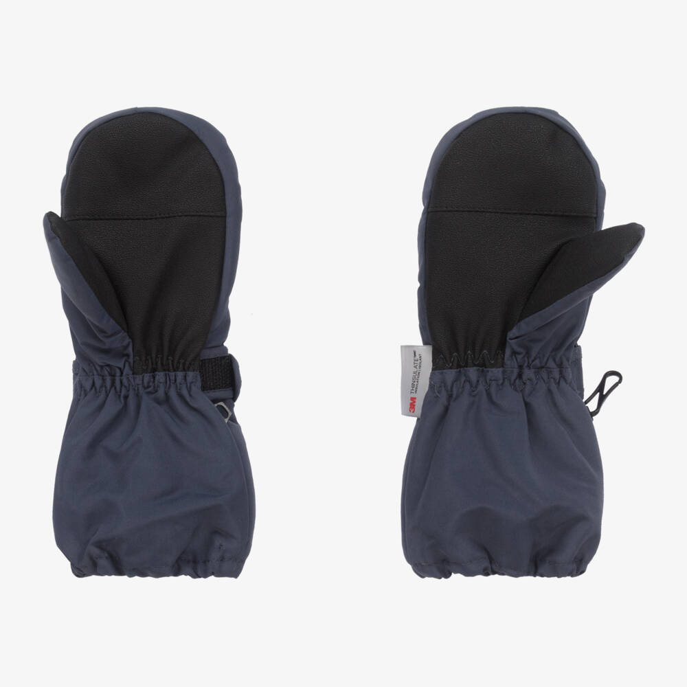 Playshoes-Extra Long Navy Blue Waterproof Thermal Ski Mittens | Childrensalon